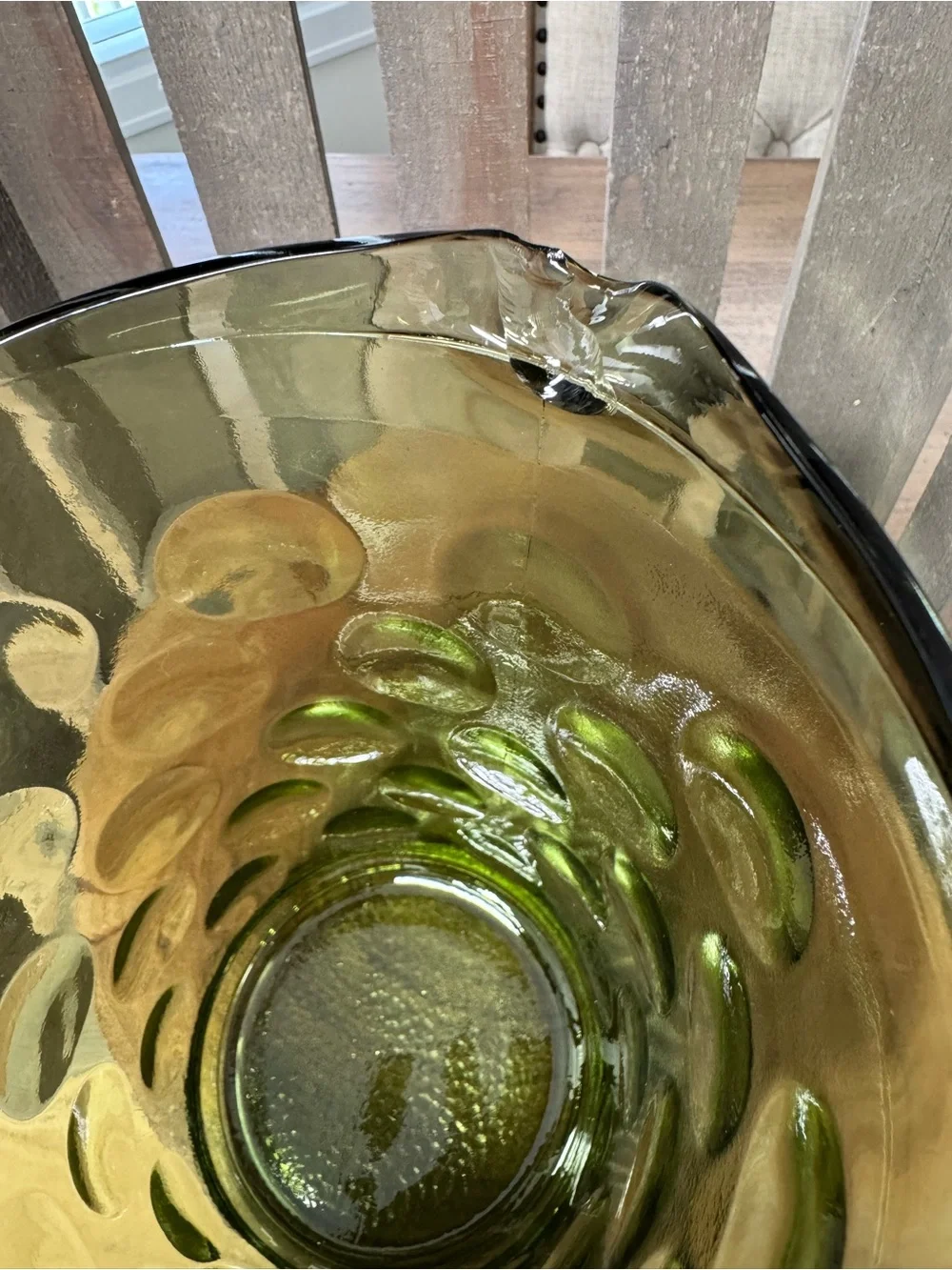 Vintage Hazel Atlas El Dorado Green Bubble Pitcher
